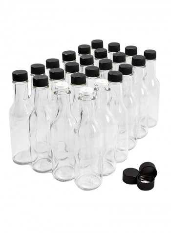 24-Piece Hot Sauce Bottle Clear/Black 200g