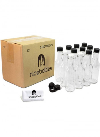 24-Piece Hot Sauce Bottle Clear/Black 200g