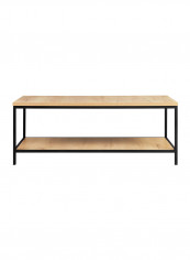 Rectangular Coffee Table With Undershelf Brown 120 x 60 x 45centimeter