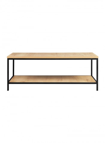 Rectangular Coffee Table With Undershelf Brown 120 x 60 x 45centimeter
