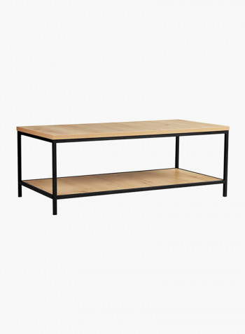 Rectangular Coffee Table With Undershelf Brown 120 x 60 x 45centimeter