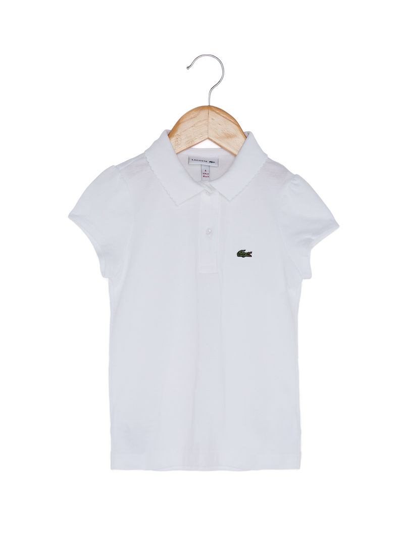 Solid Short Sleeve Polo T-Shirt White