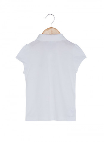 Solid Short Sleeve Polo T-Shirt White
