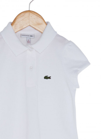 Solid Short Sleeve Polo T-Shirt White