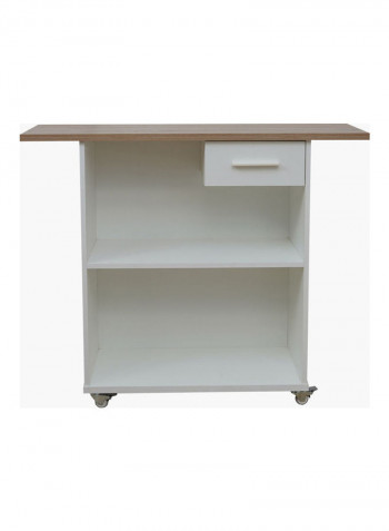 Cooper 1-Drawer Bar Counter White/Brown