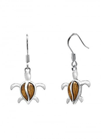 925 Sterling Silver Turtle Hook Earrings