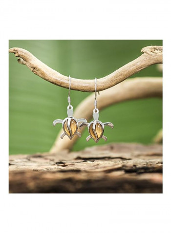 925 Sterling Silver Turtle Hook Earrings