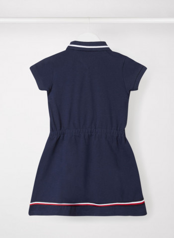 Baby/Kids Tipped Collar Polo Dress Navy