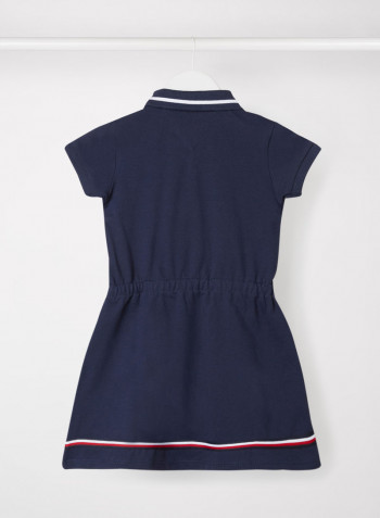 Baby/Kids Tipped Collar Polo Dress كحلي