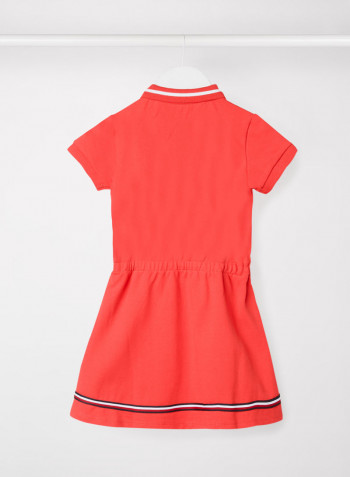 Baby/Kids Tipped Collar Polo Dress Red
