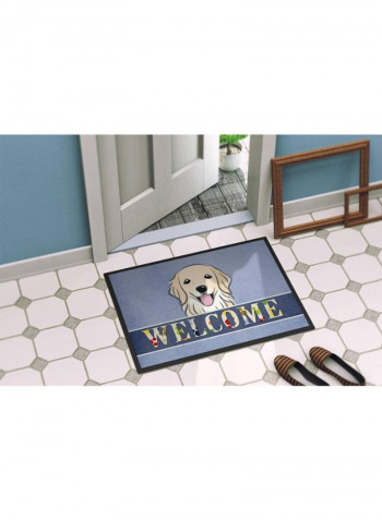 Retriever Welcome Indoor/Outdoor Mat Blue/White 24 x 36inch