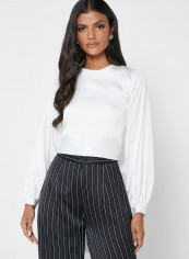 Tie Back Long Sleeve Top White reviews Tie Back Long Sleeve Top White