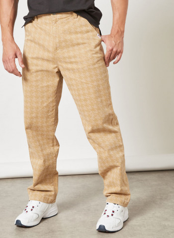 Houndstooth Skater Pants Classic Khaki