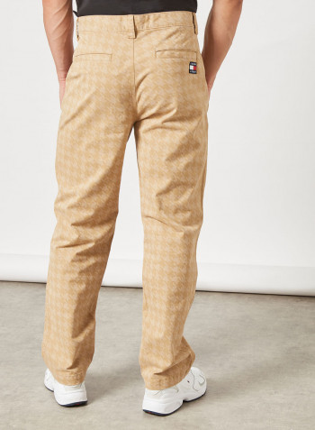 Houndstooth Skater Pants Classic Khaki