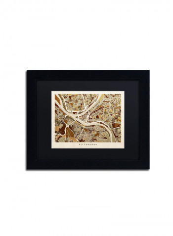 Pittsburgh Pennsylvania Street Map Canvas Wall Art multicolour 18 x 24inch