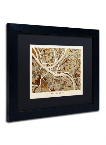 Pittsburgh Pennsylvania Street Map Canvas Wall Art multicolour 18 x 24inch