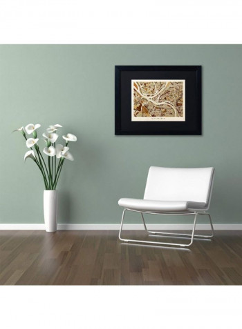 Pittsburgh Pennsylvania Street Map Canvas Wall Art multicolour 18 x 24inch