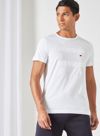 Tonal Logo Organic Cotton T-Shirt White