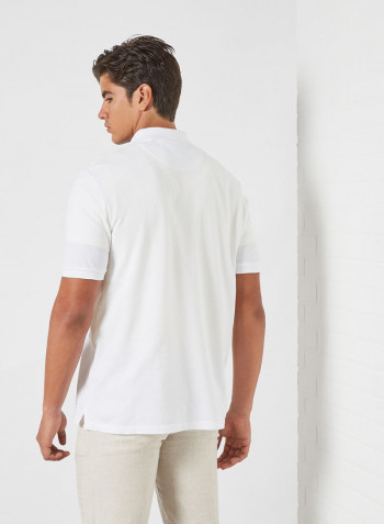 Embroidered Logo Polo White