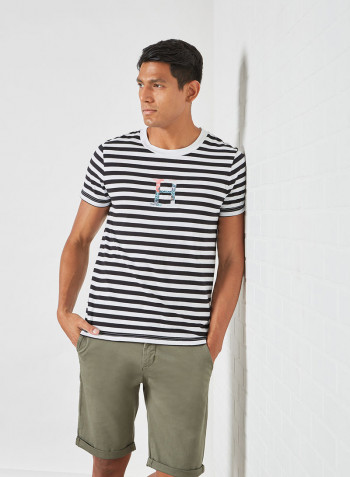Striped Organic Cotton T-Shirt Black/White