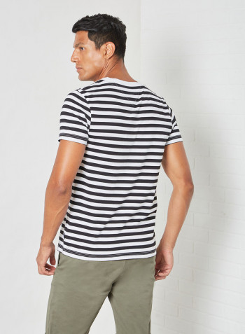 Striped Organic Cotton T-Shirt Black/White