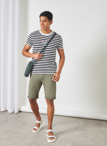 Striped Organic Cotton T-Shirt Black/White