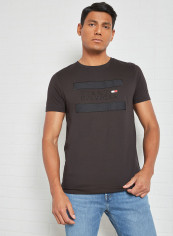 Tonal Logo Organic Cotton T-Shirt Black