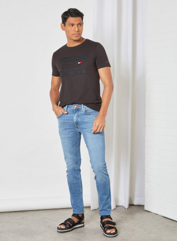 Tonal Logo Organic Cotton T-Shirt Black
