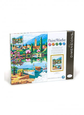 Village Lake Afternoon Painting Kit Green/Blue/Yellow