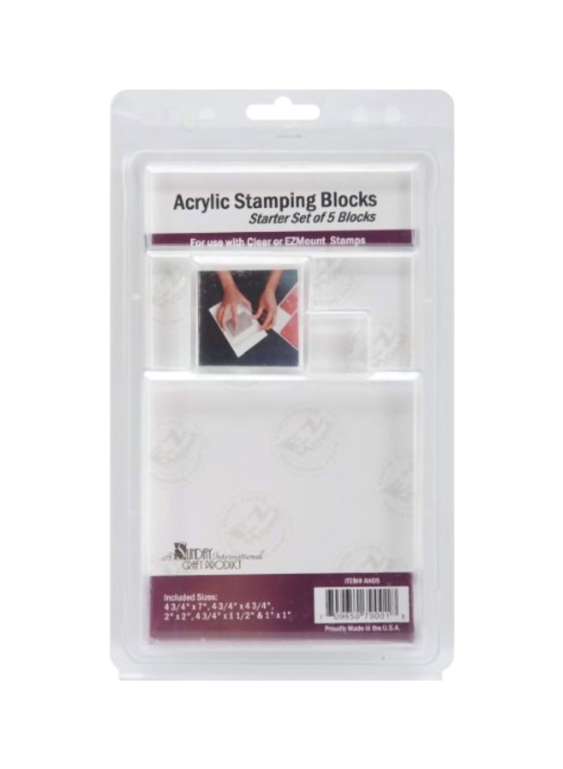 5-Piece Acrylic Stamping Block Set Clear