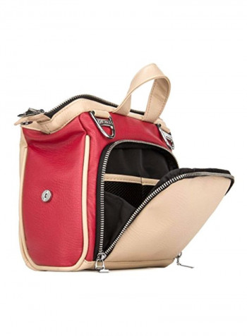 Protective Shoulder Bag For Digital Camera Beige/Red