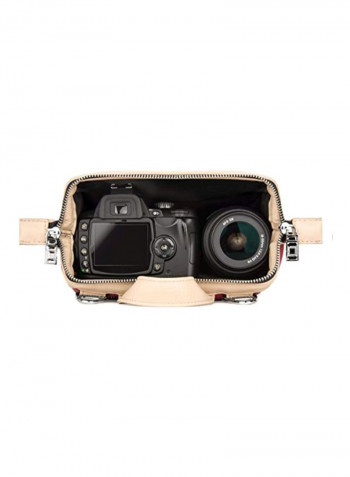 Protective Shoulder Bag For Digital Camera Beige/Red