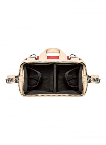 Protective Shoulder Bag For Digital Camera Beige/Red