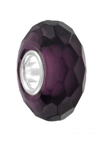 925 Sterling Silver Charm Bead Purple/Silver