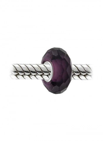 925 Sterling Silver Charm Bead Purple/Silver