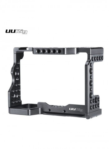 Camera Cage Aluminum Alloy with Cold Shoe Mount Compatible Black