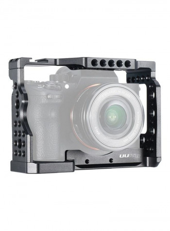 Camera Cage Aluminum Alloy with Cold Shoe Mount Compatible Black