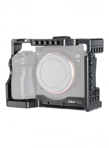 Camera Cage Aluminum Alloy with Cold Shoe Mount Compatible Black