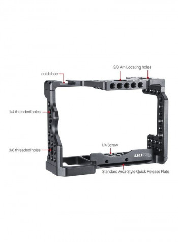Camera Cage Aluminum Alloy with Cold Shoe Mount Compatible Black