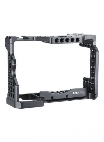 Camera Cage Aluminum Alloy with Cold Shoe Mount Compatible Black
