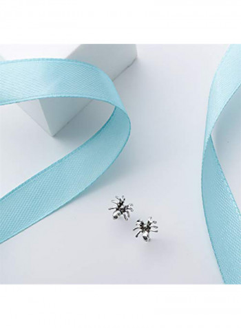 Sterling Silver Spider & Web Stud Earrings