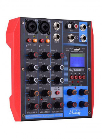 AG-4 Portable 4-Channel Mixing Console Digital Audio Mixer + 48V Phantom Power