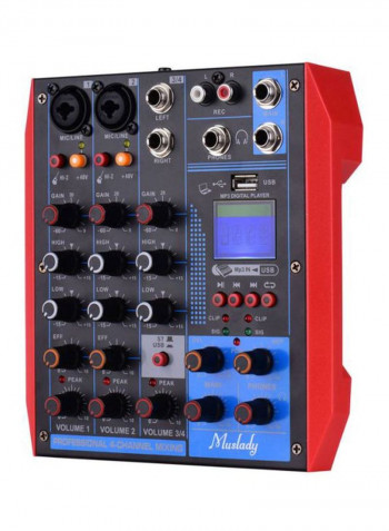 AG-4 Portable 4-Channel Mixing Console Digital Audio Mixer + 48V Phantom Power