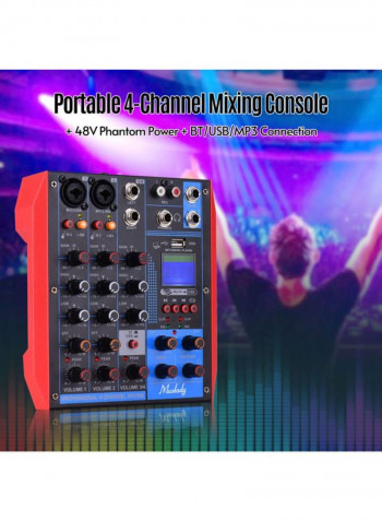 AG-4 Portable 4-Channel Mixing Console Digital Audio Mixer + 48V Phantom Power