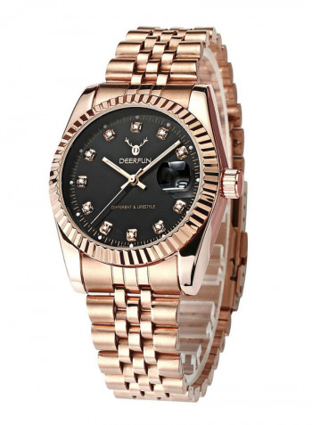 Women's Stainless Steel Creative Design Date Window Analog Watch 8665