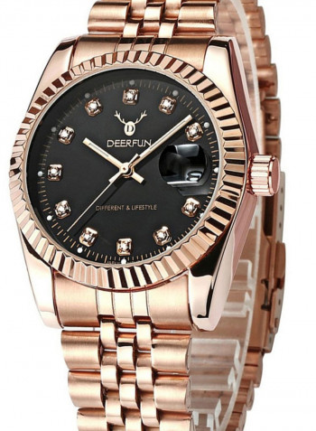 Women's Stainless Steel Creative Design Date Window Analog Watch 8665