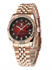 Women's Stainless Steel Creative Design Date Window Analog Watch 8667
