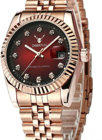 Women's Stainless Steel Creative Design Date Window Analog Watch 8667