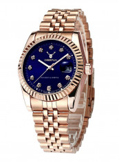 Women's Stainless Steel Creative Design Date Window Analog Watch 8668