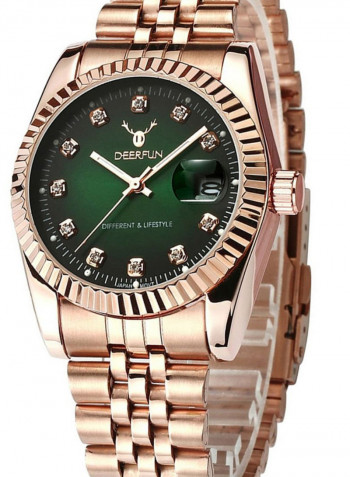 Women's Stainless Steel Creative Design Date Window Analog Watch 8669